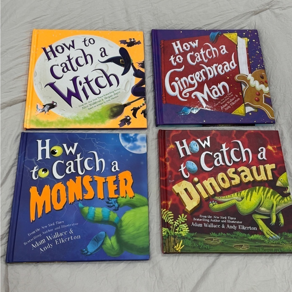Toddler Books Bundle lot How To Catch A dinosaur gingerbread man witch monster